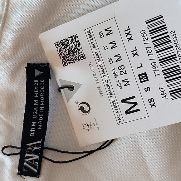 NWT Zara White Strapless Mini Dress with Rhinestone Cutout Detail, Size M - Picture 6 of 6